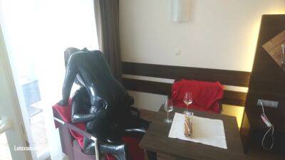 In Latex Covered Couple Enjoys A Good Drink - hclips