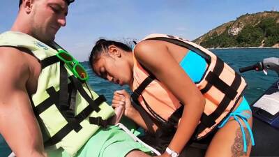 Thai teen giving blowjob on a jet ski - drtuber - Thailand