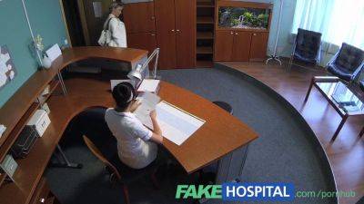 Blonde Lady saves money by giving head for sex favors in fakehospital POV - sexu.com