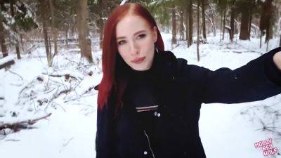 Molly Redwolf - Fucked A Naked Bitch In The Winter Forest. Cum In Her Mouth - txxx.com
