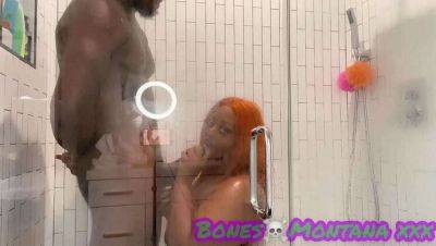 Ebony BBW Shower Fun with Juicy T & Bones Montana - veryfreeporn.com